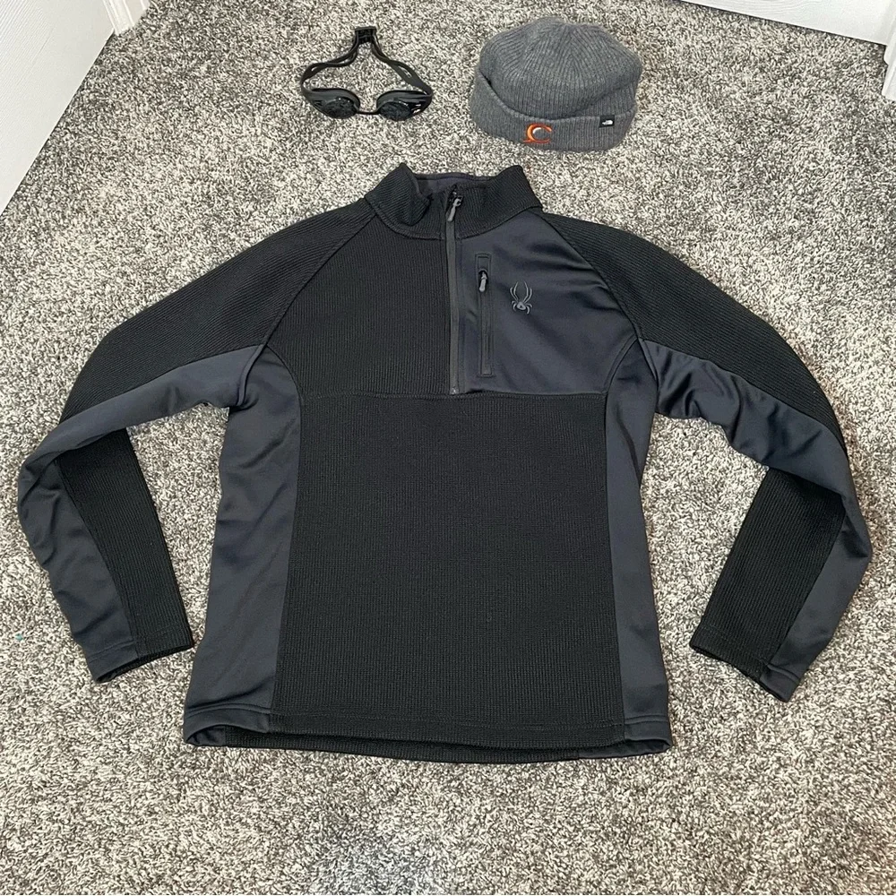 Spyder Black Half-Zip Gait Pullover Sweater Jacket Size M